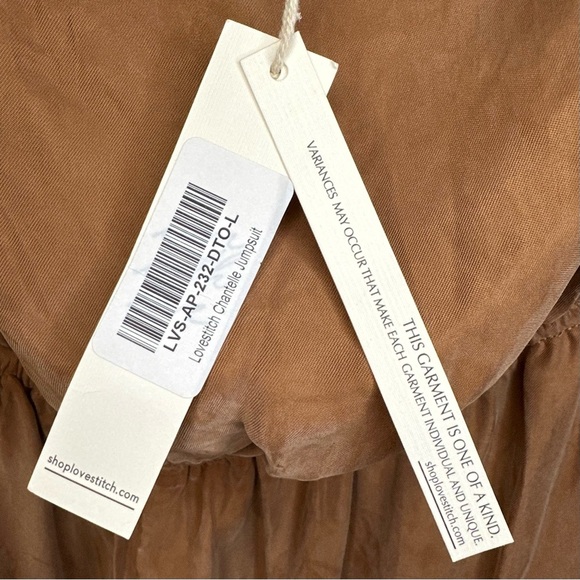 NWT Lovestitch Chantelle One Shoulder Wide Leg Jumpsuit Brown Cropped Length - Picture 5 of 8